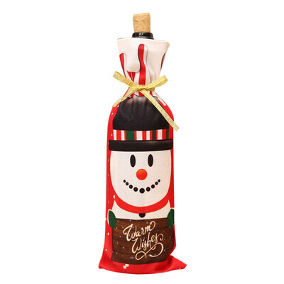 

Christmas Santa Claus Snowman Elk Wine Champagne Bottle Bag Cover Gift Decor