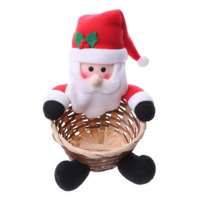 

Christmas Candy Bamboo Basket Bonbon Gifts Storage Basket for Festival Kit