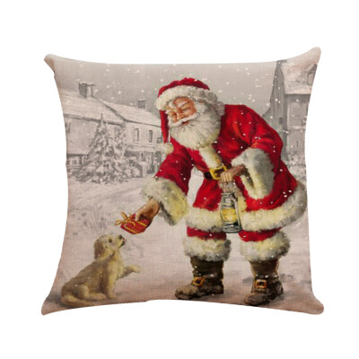 

Tailored 18 Xmas Cotton Pillow Case Linen Cushion Cover Merry Christmas Home Decoration