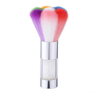 

Metal Rhinestone Handle Rainbow Hair Nail Dust Remove Brush Blush Brushes