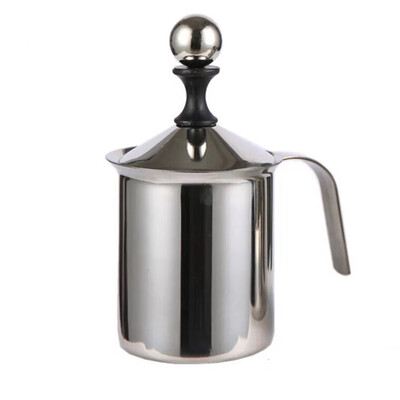 

400ml Manual Milk Frother Double Mesh Filter Milk Foam Coffee Kitchen Supplies