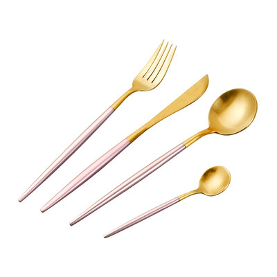 

luxetec Stainless steel cutlery set of 4 Cutlery spoon Western food 7021