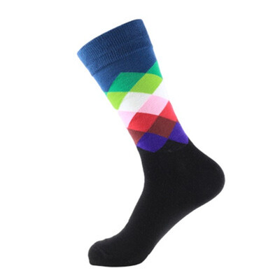 

2019 Fashion Spring autumn winter Women beautiful solid Color Sock suit For Rhombus wild Cute cotton socks Good Quality