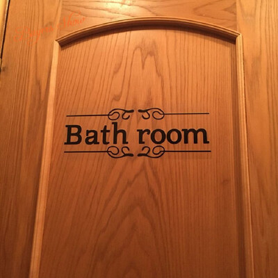 

Vintage Wall Sticker Bathroom Decor Toilet Door Vinyl Decal Transfer Vintage