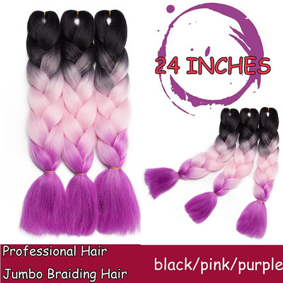 

Braiding Hair Ombre for crochet Hair Weave with Synthetic&Twist Braiding Hair Extensions Dark black 100gpc