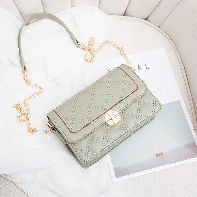 

Summer womens bag 2019 small fresh Korean version 100 shoulder slanting fashion rhomboid chain small square bag
