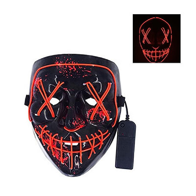 

LEDs Glowing Face Flash Masks Different Light Modes with Batterys Case Controller Head Cover for Halloween Festival Halloween Fest