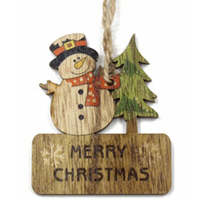 

3Pcs Christmas Decorations Wooden Ornament Xmas Tree Hanging Pendant Ornament