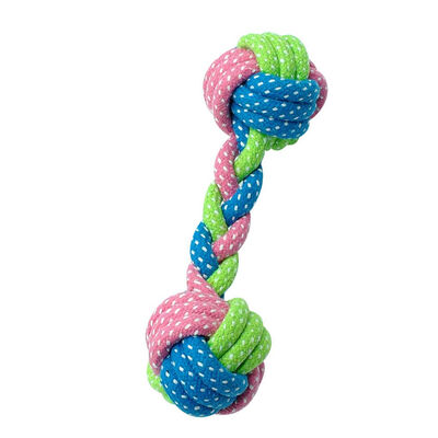 

Braided Rope Dumbbell Pet Bite Toys Puppy Training Molars Tooth Cleaning Cat Dog Toy