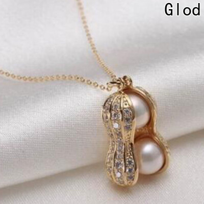 

Women Fashion Retro Necklace Jewelry Natural Freshwater Pearls Clavicle Chain Peanut Pendant Necklace Fashion Jewelry Gift