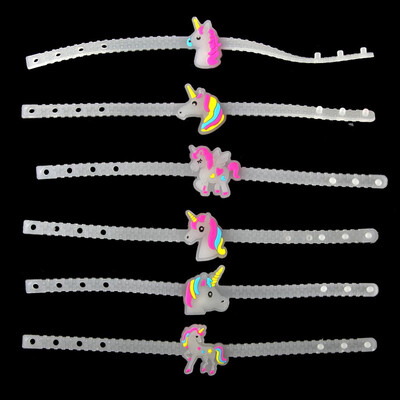 

Bright Cute Style Unicorn PVC Sport Epoxy Bracelet Child Cartoon Silicone Bracelet Gift