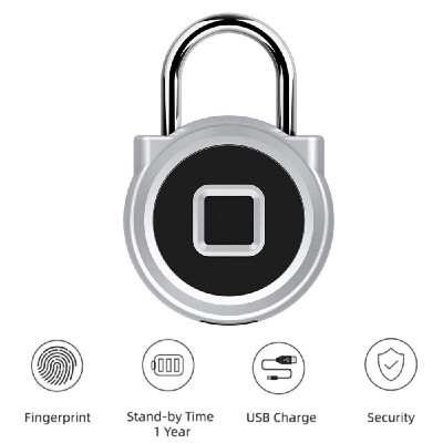 

Anytek P10 Fingerprint Padlock 20 Sets Fingerprints with USB Charging Port Led light for Pick-up trucks Bicycle warehouse Garages