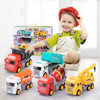 

YIWULAChildren Cartoon Pull Back Mini Engineering Car Inertia Car Toy Set Gift 6 PCS
