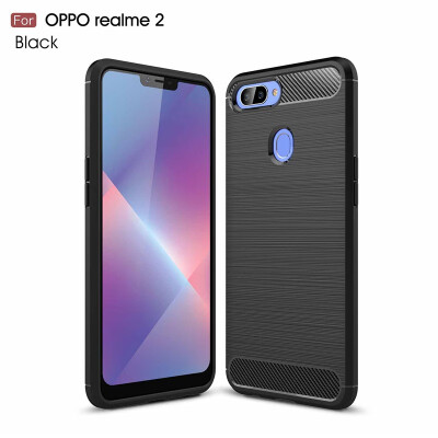 

Goowiiz Phone Case For Oppo R17 ProRealme 2 Fashion Slim Carbon Fiber TPU Soft Silicone Prevent falling