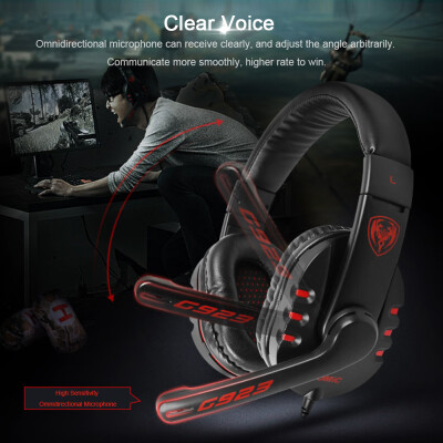 

SOMIC G923 Stereo Sound 35MM Plug Gaming Headset with Mic&Cable Splitter Volume Control for PC Black