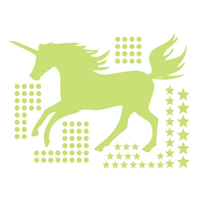 

Unicorn Shines On Dark Wall Sticker Fairy Tale Fairy Star Wall Decal Bedroom