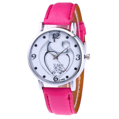 

Top Brand New Watch Women Girl Heart Leather Wristwatches Casual Sport Fashion Female Crystal Luxury Quartz Watches &Ff