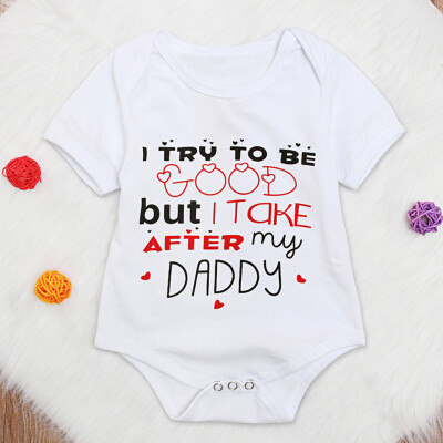

Summer Kids Baby Girl Letter Print Tops Bodysuit Romper Sunsuit Clothes