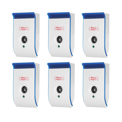 

6-Pack Ultrasonic Pest Repeller with Night Light Non-toxic Repellent for Mice Mosquitoes Ants Spiders Roaches Repelling AC90V-240V