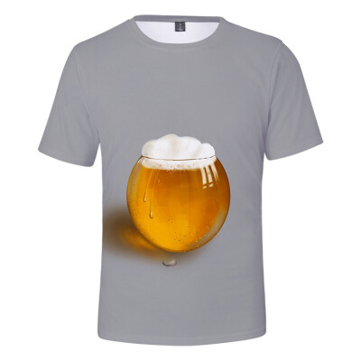 

Toponeto Mens Summer Beer Festival New Style 3D Printing O-Neck Short Sleeve Blouse Tops