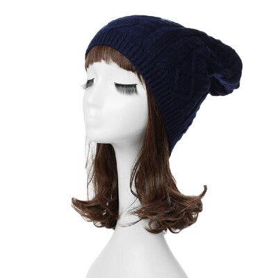 

New Fashion Unisex Women Men Knitted Beanie Solid Color Ribbed Design Slouchy Hat