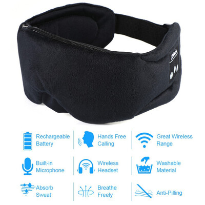 

Wireless Stereo Bluetooth Earphone Sleep Mask 50 Bluetooth Sleep Soft Earphones Support Handsfree Sleeping Eye Mask