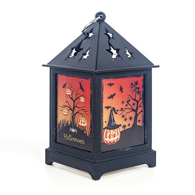 

Decorative Flameless Halloween LED Candle Lights With Colorful Paintings Battery Operated For Halloween Celebration Parties