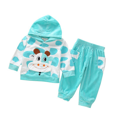 

2pcs Spring Baby Sets Cartoon Girls Boys Hoodie Tops Pants Baby Sweatshirt Coat Suits Baby Clothing Sets