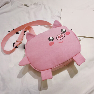 

Tailored New Canvas Chest Bag Cute Pig Shoulder Bag Female Student Slung Versatile Bag