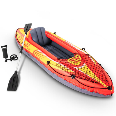 

Goplus 1-Person Inflatable Canoe Boat Kayak Set with Oar&Hand Pump