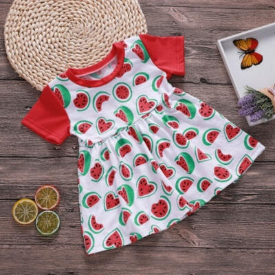 

Newborn Kids Girl Dresses Girls Clothes Kids Cotton Party Dress Size 0-5T