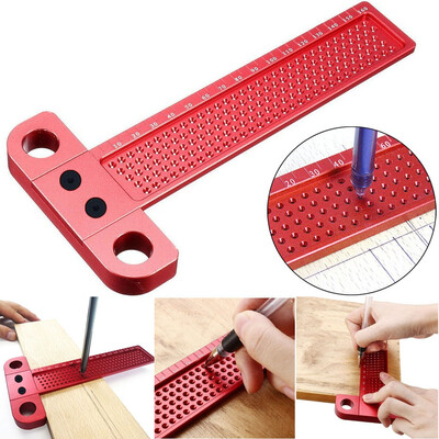 

〖Follure〗Aluminium Alloy T-160 Hole Positioning Metric Measuring Ruler Woodworking Tool