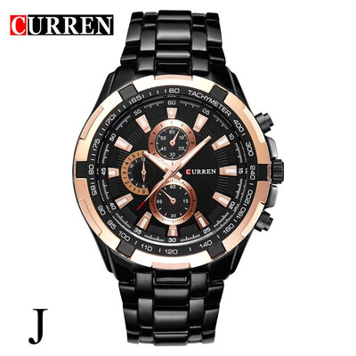 

Gobestart CURREN Fashion Big Ddial Casual Business Mens Watch Quartz Waterproof Steel Bel