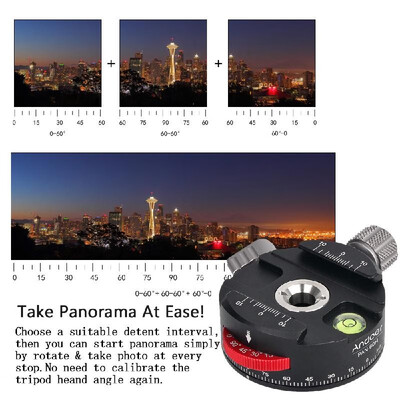 

Andoer PAN-60H Panoramic Ball Head Tripod Head with Indexing Rotator AS Type Clamp