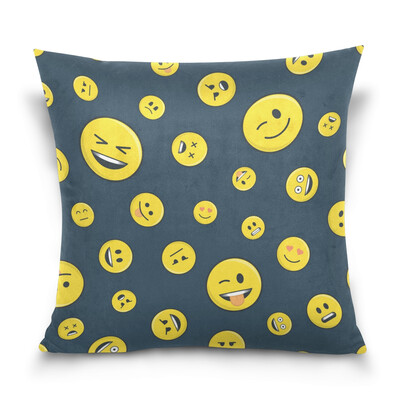 

ALAZA Throw Pillow Cover 16 X 16 inch Christmas Gift Cushion Cover with Emoticon Printed Pillowcase