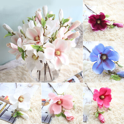 

1PC Artificial Fake Flowers Leaf Magnolia Floral Wedding Bouquet Party Decor