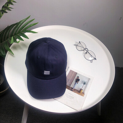

Hat Womens spring&summer simple three bar embroidery baseball cap mens street outdoor leisure tide sun shading sun visor cap