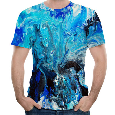 

Toponeto Mens 3D Printed Short Sleeve Shirt Casual Top Loose Blouse Round Neck Tee