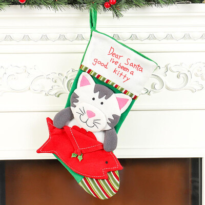 

Pet Stocking Fun Personal lised Embroidered Cat Dog Christmas Stocking Xmas Decor Kids Xmas Decoration Candy Bag
