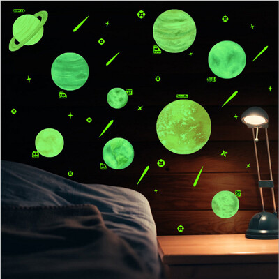 

〖Follure〗Household Room Wall Planets Star PVC Sticker Mural Decor Decal Removable Luminou