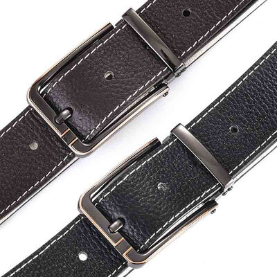 

Business mens leather sewing thread belt Top layer leather needle buckle mens belt Fashion mens dress belt