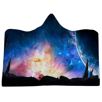

Toponeto Cosmic Planet Series Plush Hooded Blanket Lichens Hooded Blanket 150x200cm