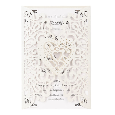 

20Pcs Pearl Paper Laser Cut Wedding Invitation Cards Greeting Card Kits Event Party Supplies with Blank Inner Sheet