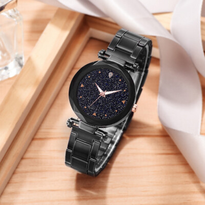 

RM Fashion Luxurious MultiAngle Raise Ladie Steel Belt Star Sky Dial Quartz Watch