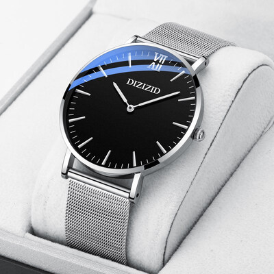 

Worm hole concept college entrance examination special watch mens thin ultra thin student trend Korean version of simple waterpro