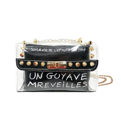 

Fashion Rivet Women Shoulder Bag PVC Transparent Crossbody Messenger Bag