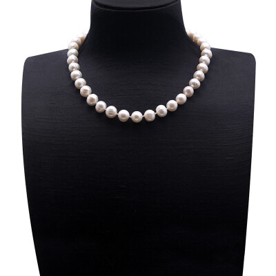 

YIAILI 10-11mm A freshwater pearl necklace earrings 8092