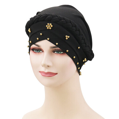 

Tailored Women Braid Indian Hat Muslim Stretch Turban Hat Chemo Cap Head Scarf Wrap Hots