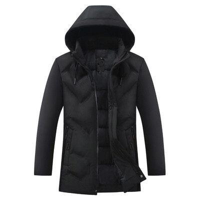 

Mens Winter Warm Zipper Hooded Jacket Overcoat Thick Padded Coat Outwear Parka