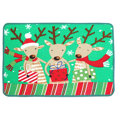 

Siaonvr Cartoon Christmas Carpet Anti-slip Mat Door Mat Household Bathroom Mat
